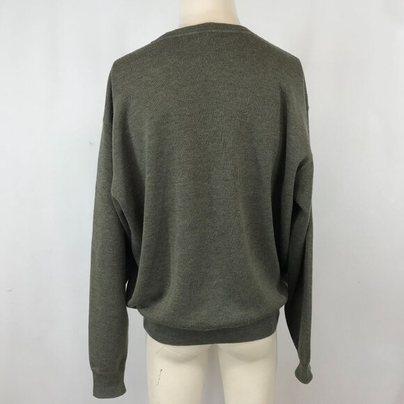 FACONNABLE - MEN'S LARGE - GREEN LONG SLEEVE CEREW NECK 100% MERINO WOOL SWEATER - Picture 6 of 7